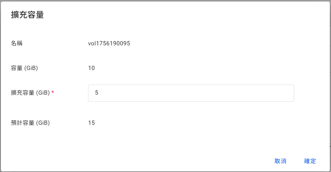 Virtual volume expend