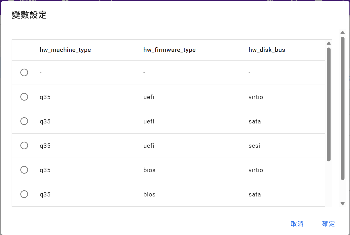VM image variables