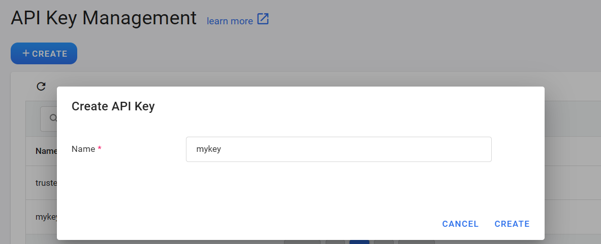 Create API Key