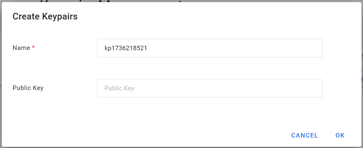 Create key pair
