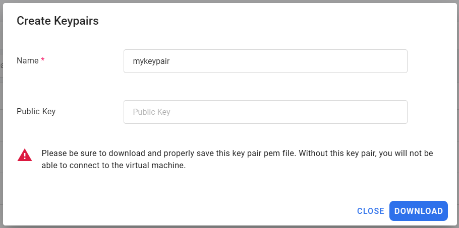 Download key pair