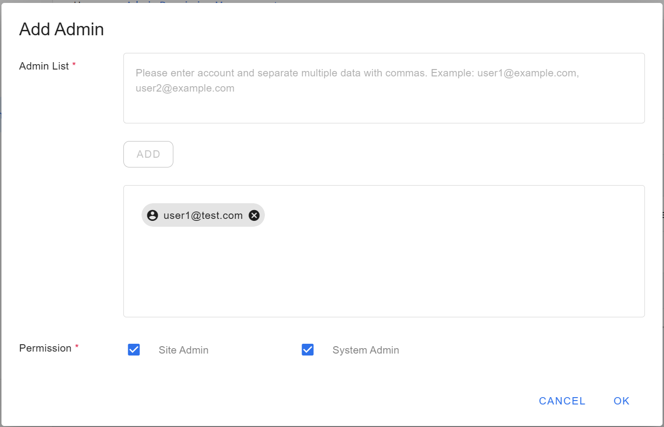 Add admin