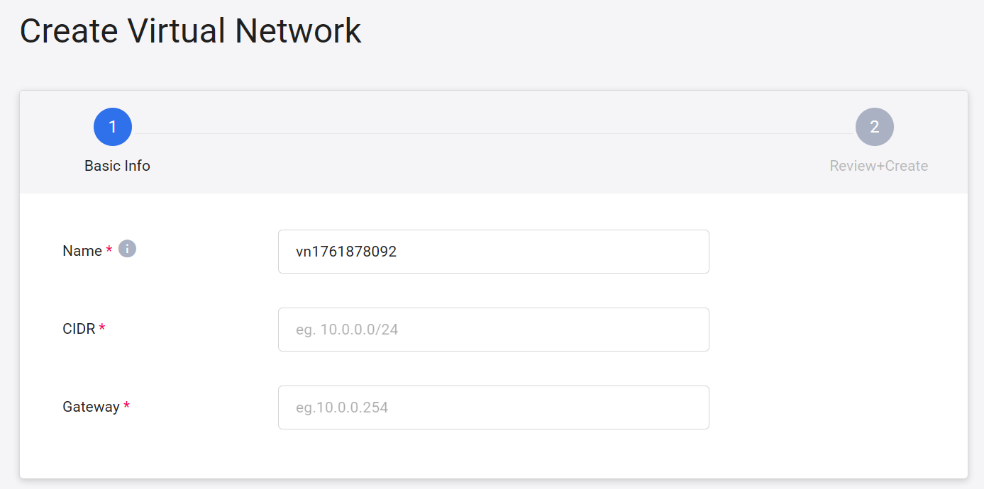 Create virtual network