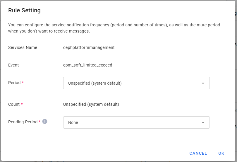 Notification rule
