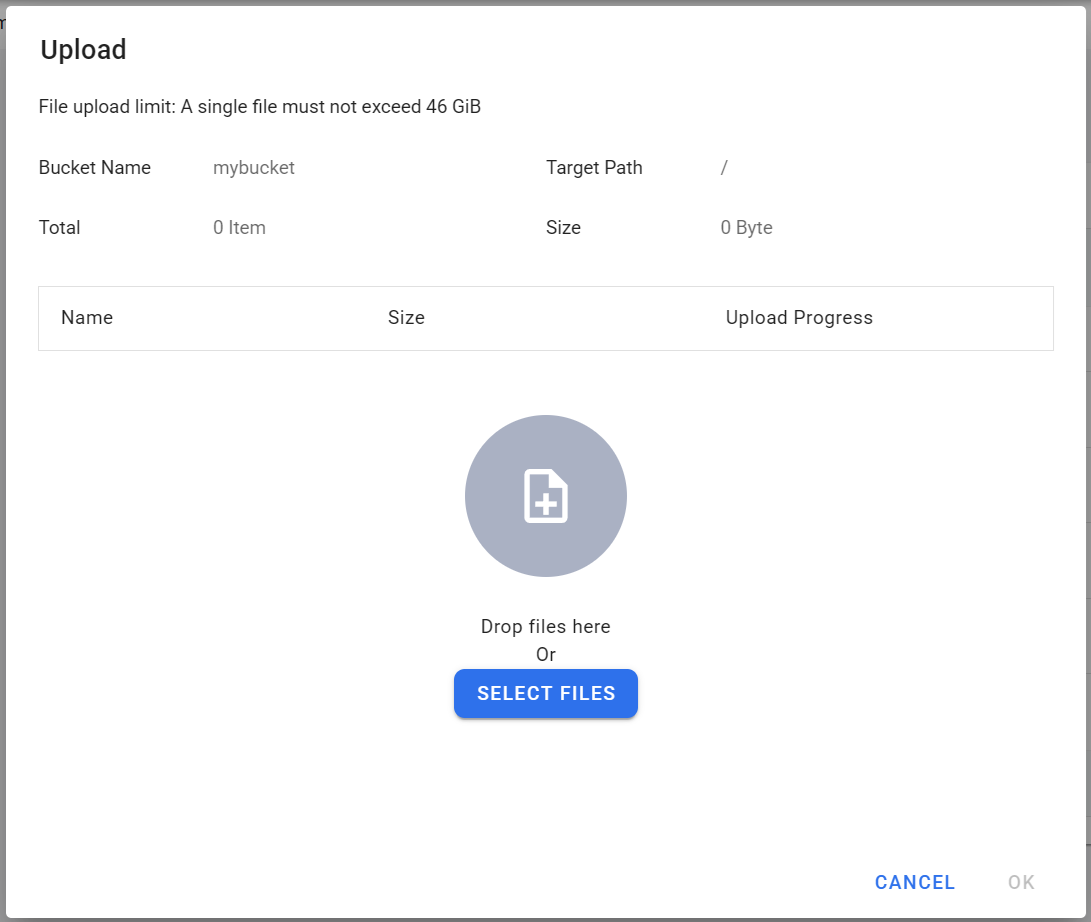 Upload files