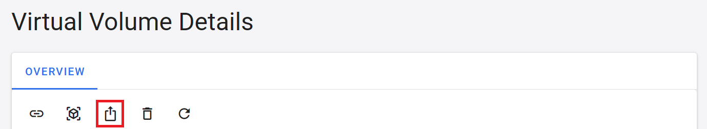 Virtual volume export
