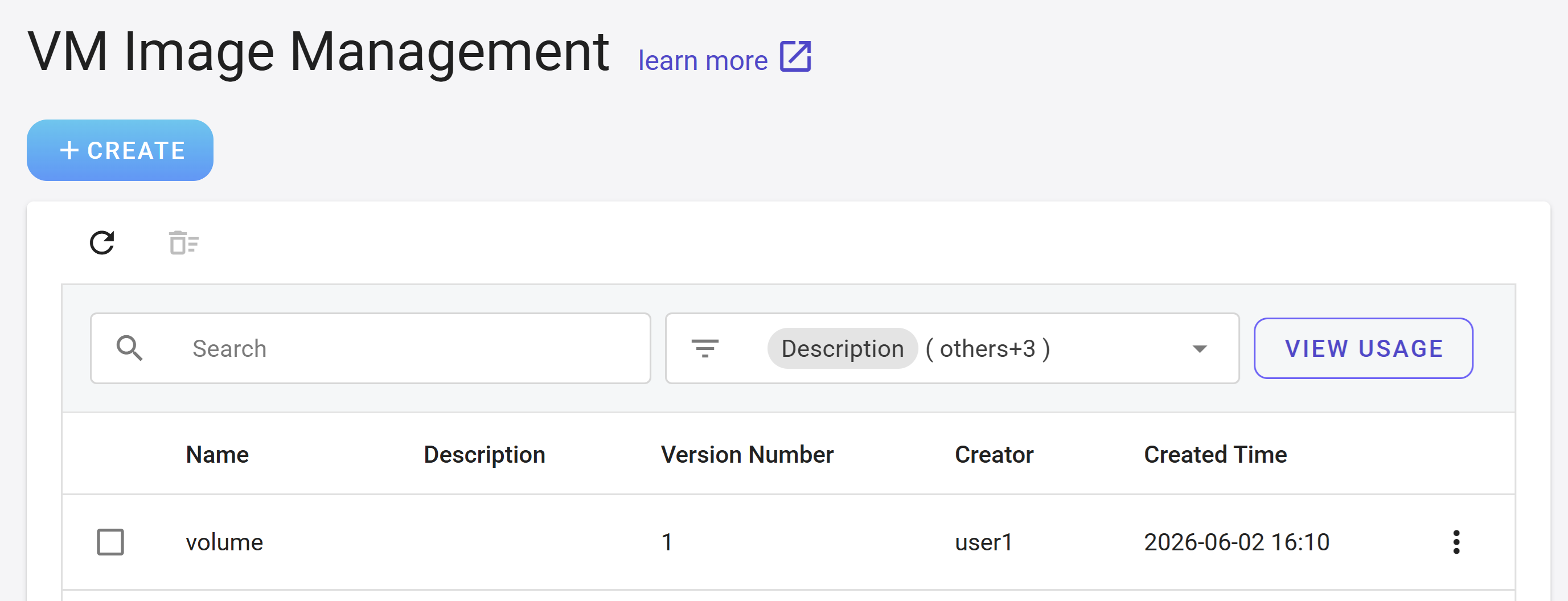 Virtual volume export to vm image