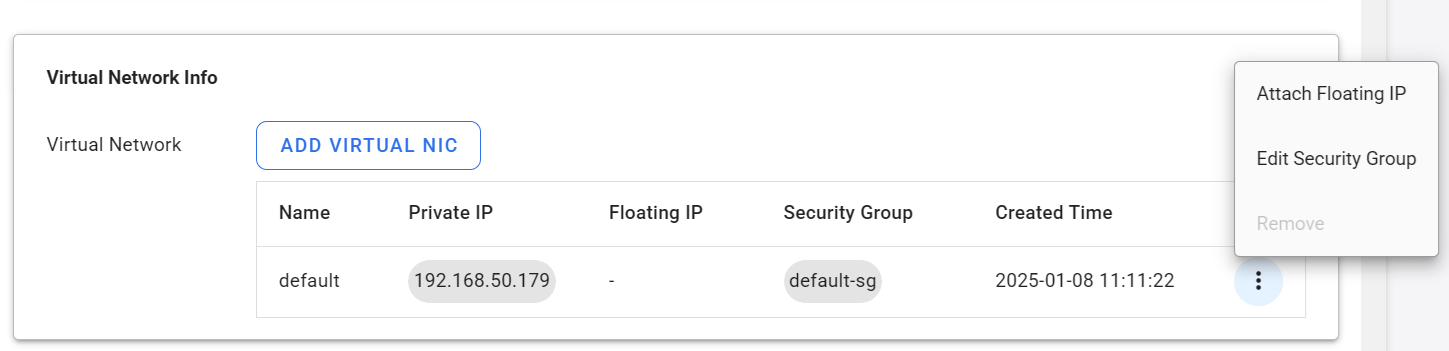 VM add floating IP