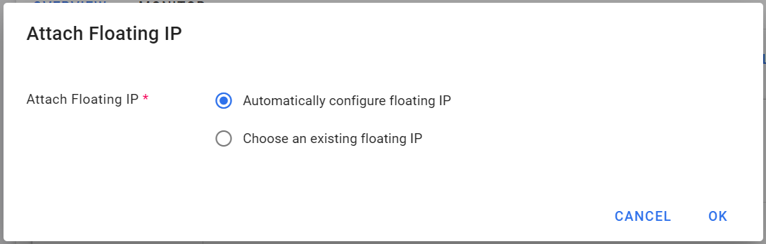 VM select floating IP