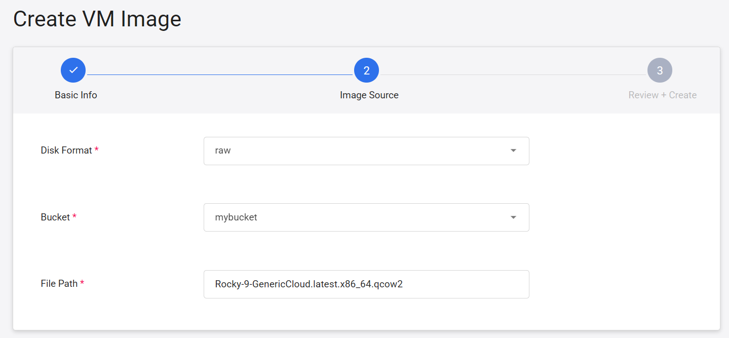 Create VM image