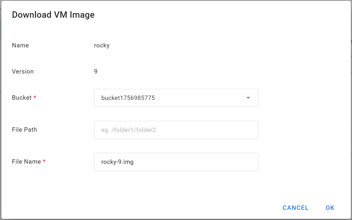 Download VM image